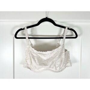 Victorias Secret PINK Off White Lace Unlined Underwire Bralette Bra XXL Ivory